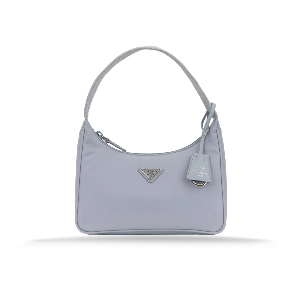 Prada Stoffen handtas met logodetail Blue Dames