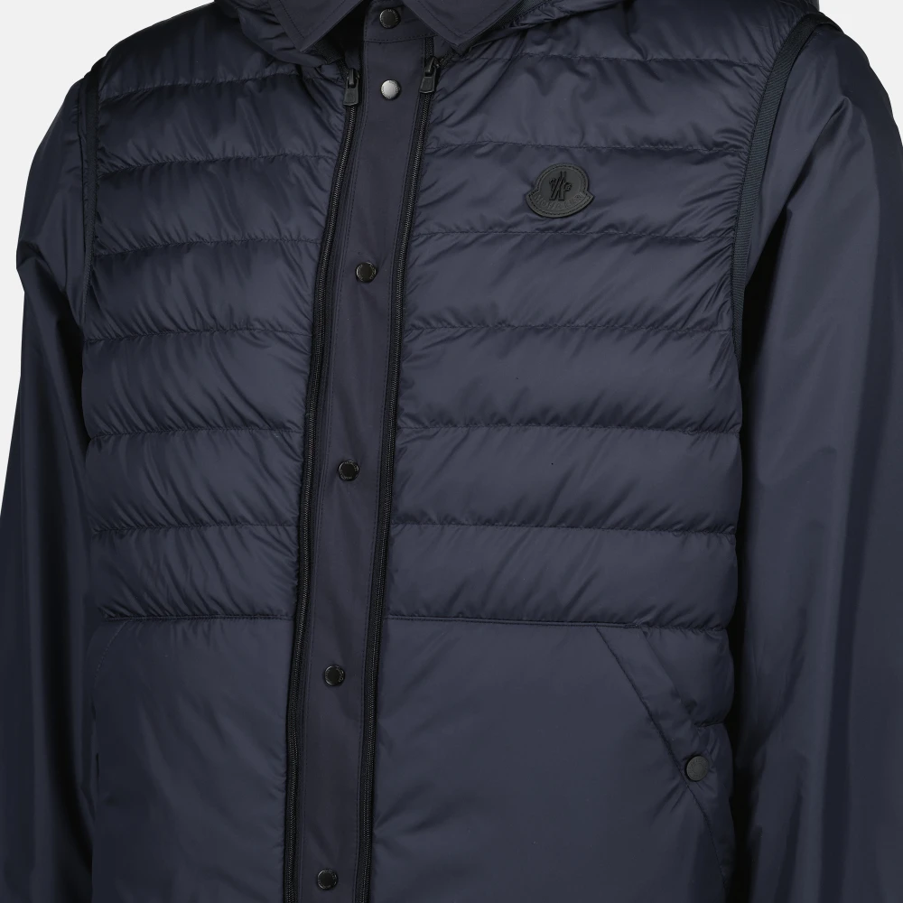 Moncler Omkeerbare windbreaker met gewatteerd vest Blue Heren