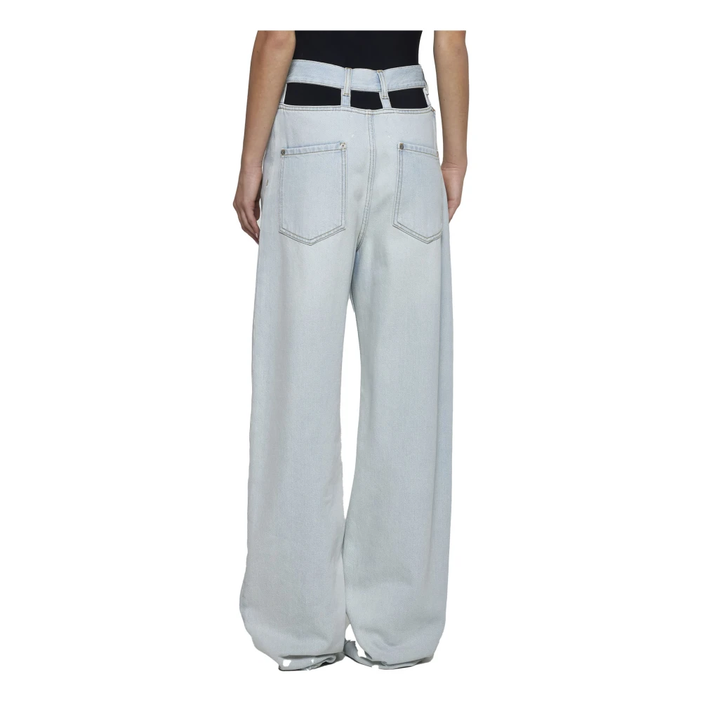 Maison Margiela Blauwe Denim Hoge Taille Jeans Blue Dames