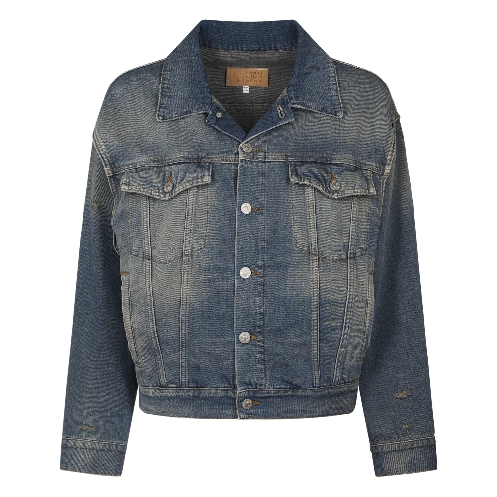 Mm6 Maison Margiela Women's Blue Denim Jackets, M, Sports Jacket For