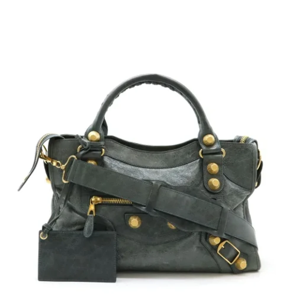 Balenciaga Vintage Pre-owned Leather balenciaga-bags Green Dames