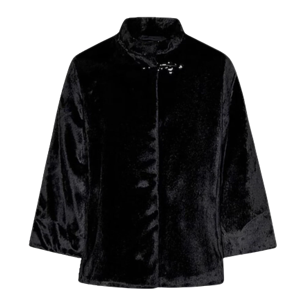 Fay Svart Sammet Cape Kappa Black, Flicka