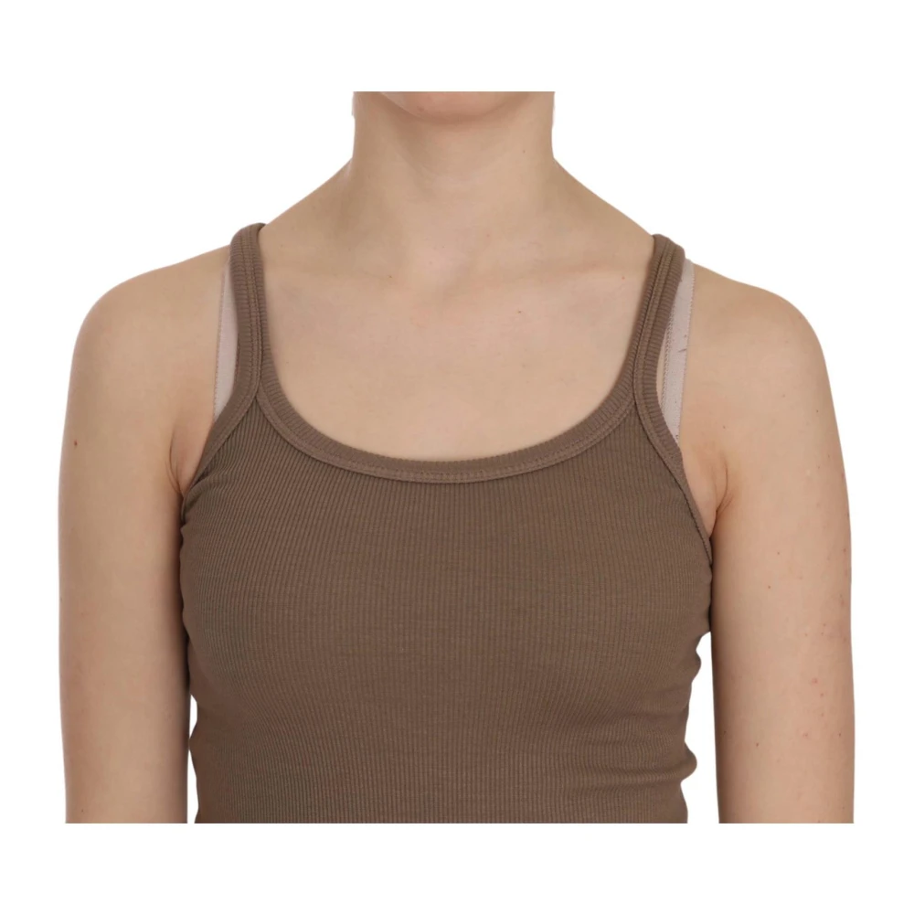 Pink Memories Bruine Mouwloze Spaghetti Strap Top Blouse Brown Dames