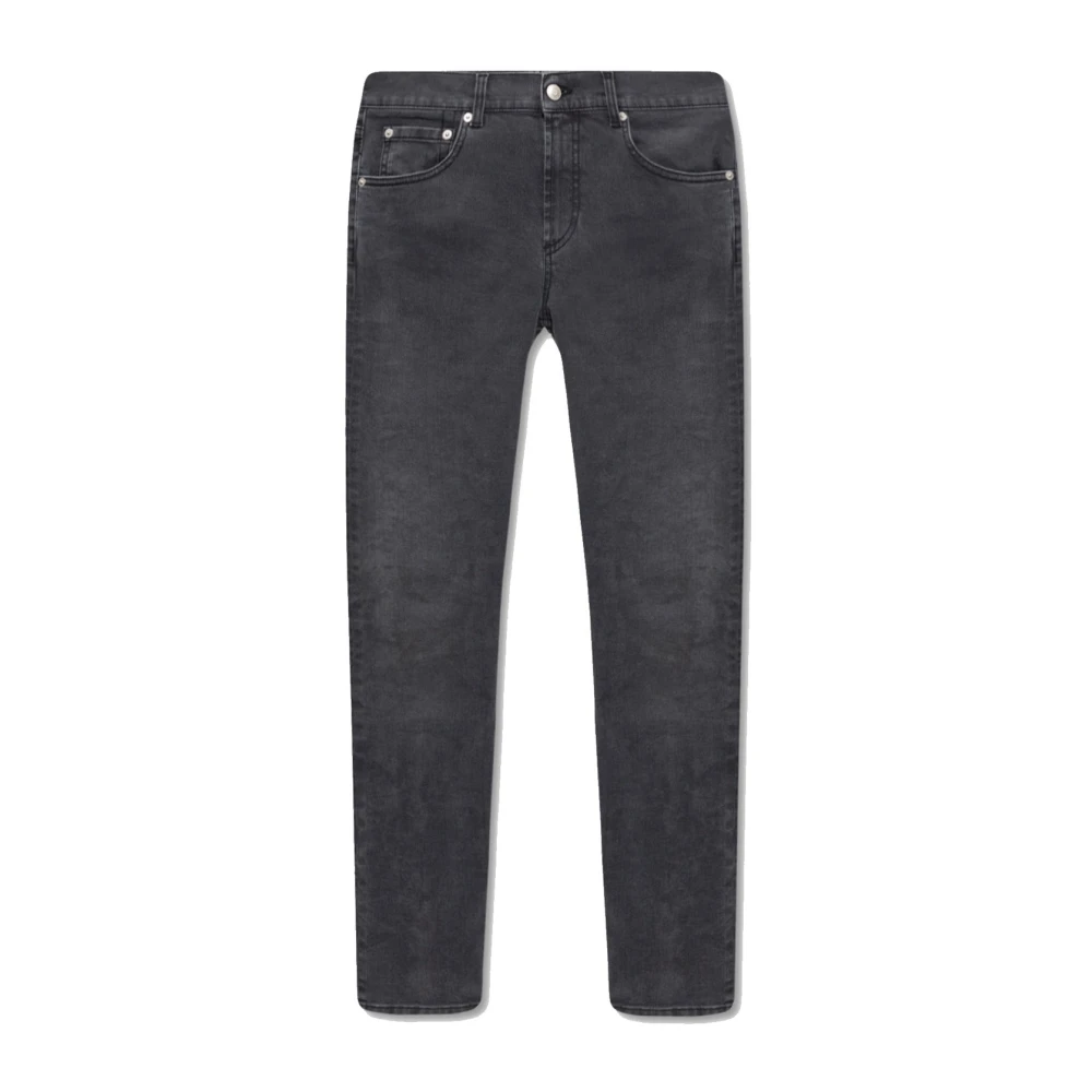 Alexander McQueen Jeans med broderad logotyp för män Black, Herr