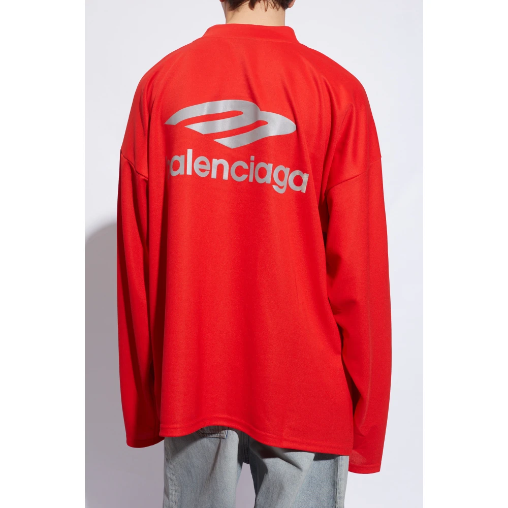 Balenciaga T-shirt met lange mouwen Red Heren