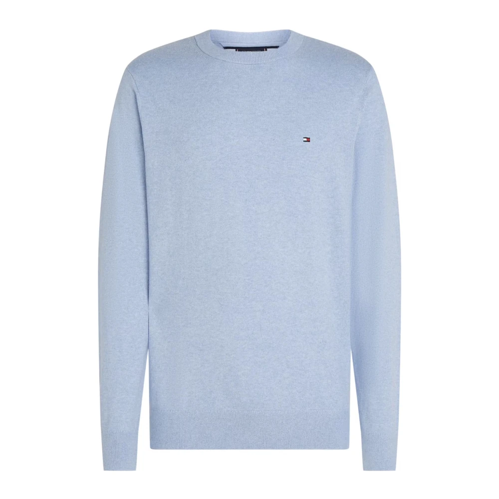 Tommy Hilfiger Iconische ronde hals katoen kasjmier trui Blue Heren