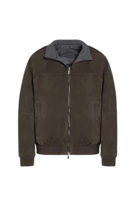 Vändbar Suede Bikerjacka