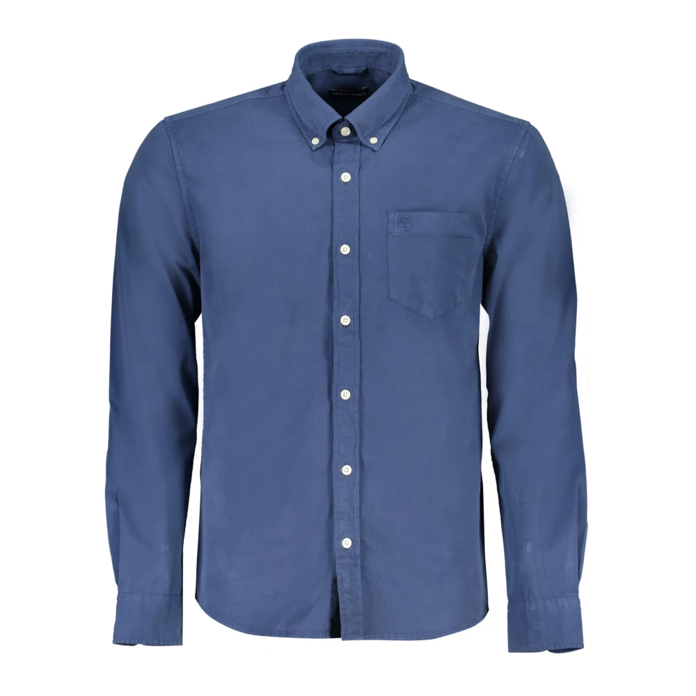 North Sails Blauw Overhemd met Lange Mouwen en Button-Down Kraag Blue Heren