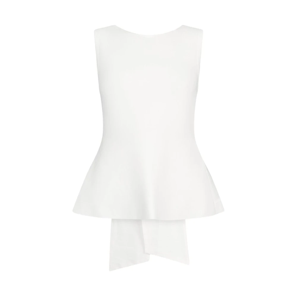 Liu Jo Vrouw Wit Poplin Bow Cut-Out Top