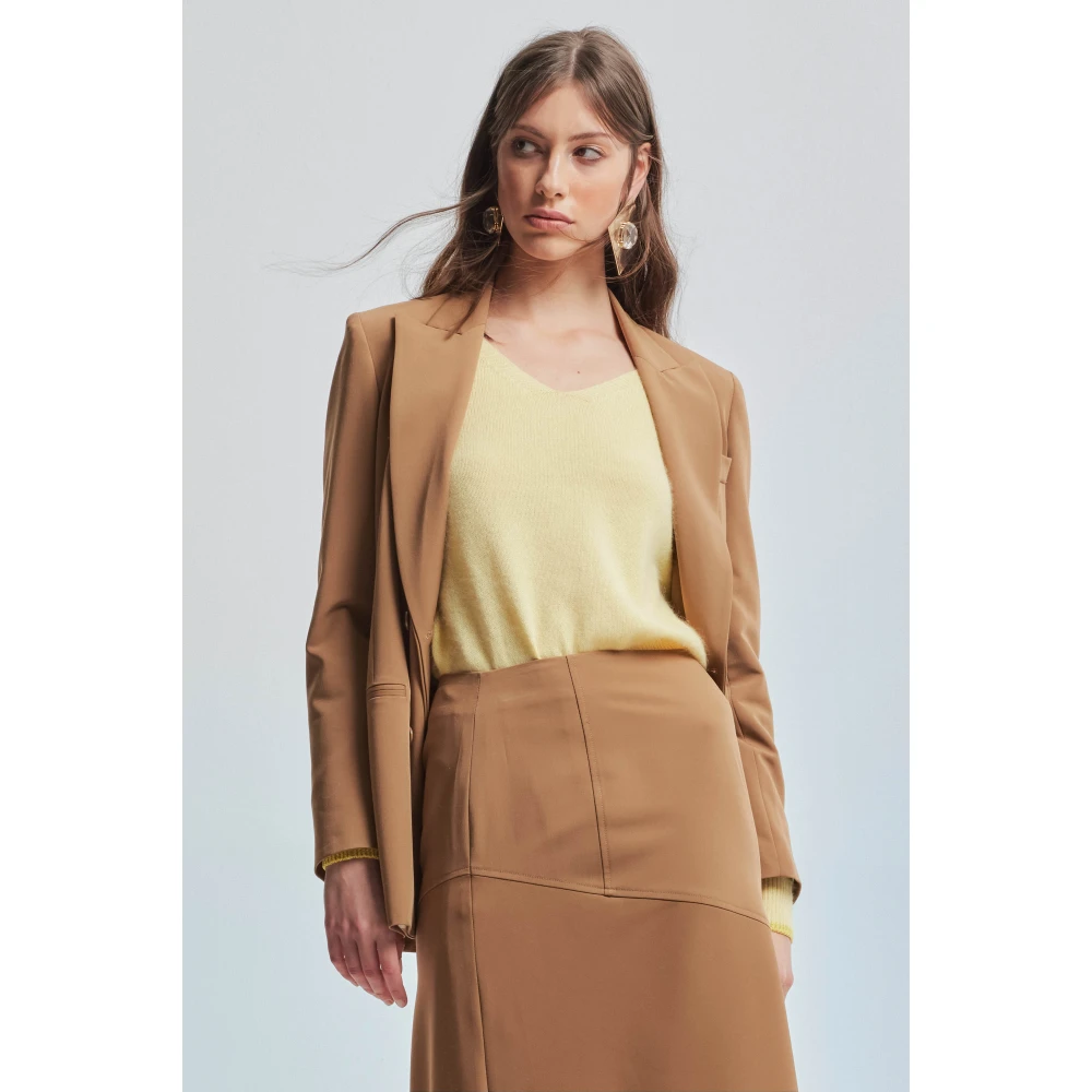 Kocca Angora Wol V-Hals Trui Yellow Dames