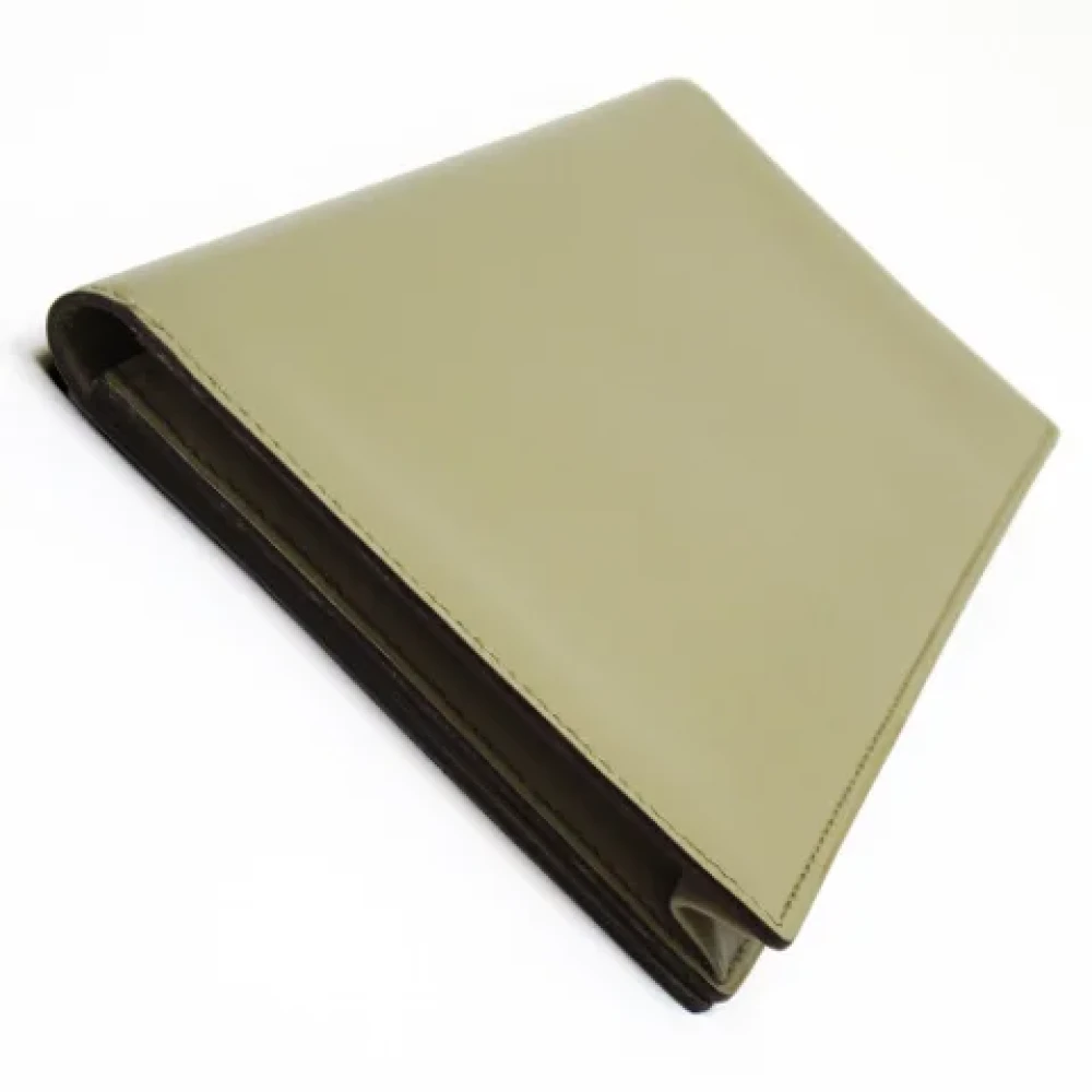 Hermès Vintage Pre-owned Leather wallets Beige Heren