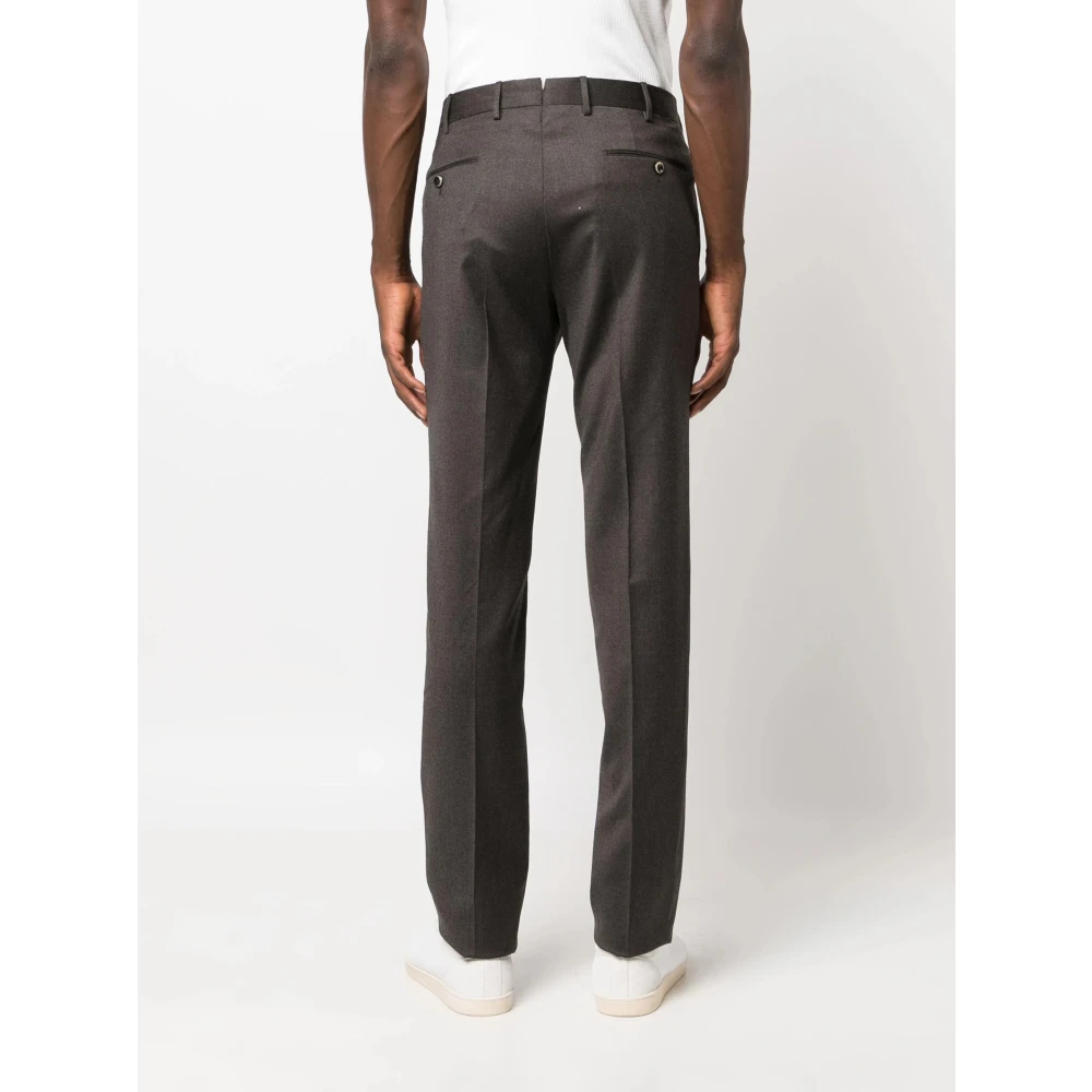 PT Torino Wollen broek met zakken en elastaan Brown Heren