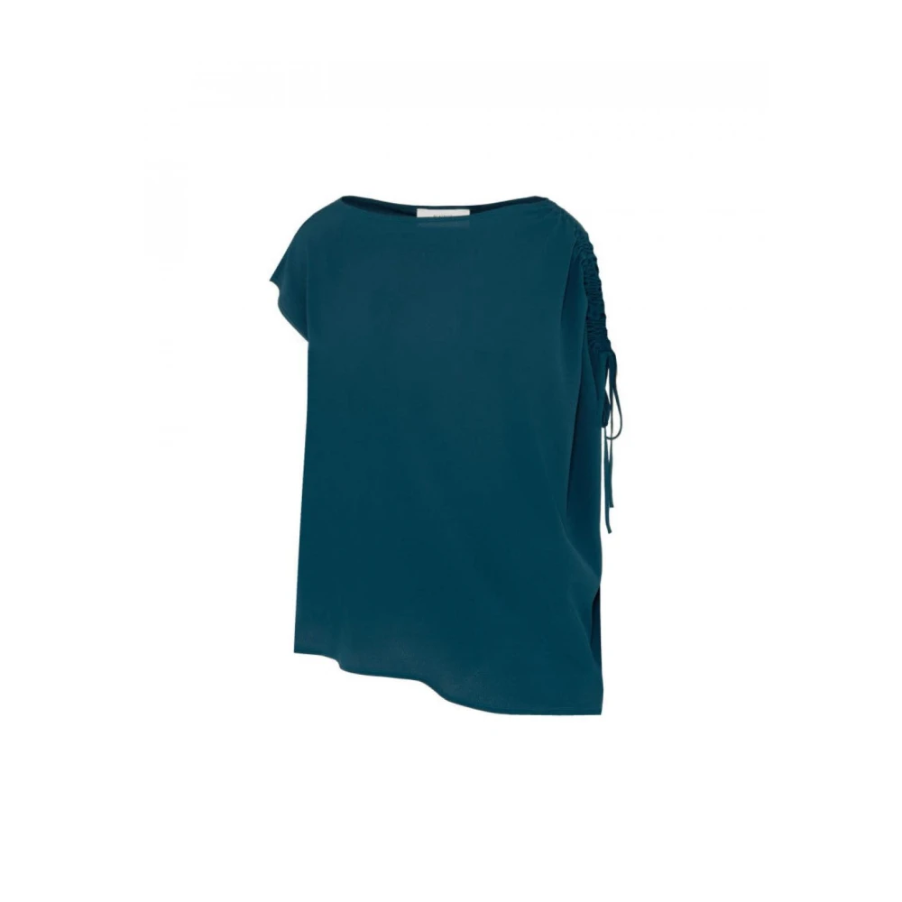 Beatrice .b Zijden Blend Blouse met Trekkoord Schouder Green Dames