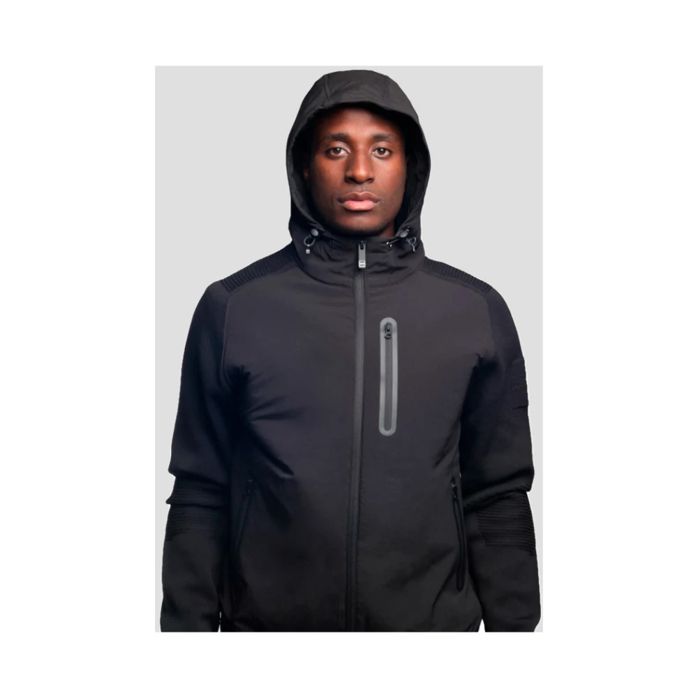 Outhere Zwarte Zip Hoodie Combi Stijl Black Heren