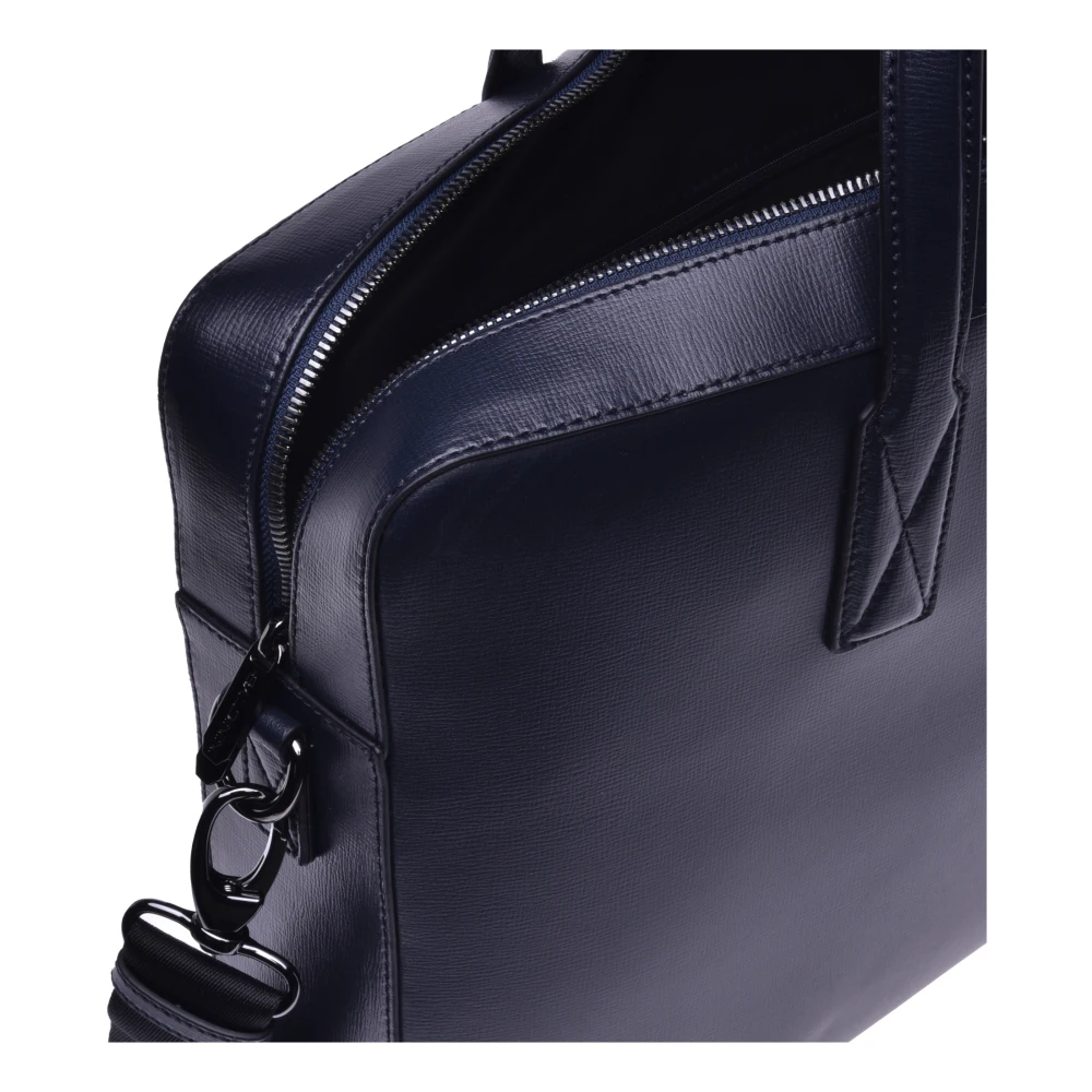 Baldinini Professional bag in dark blue leather Blue Heren