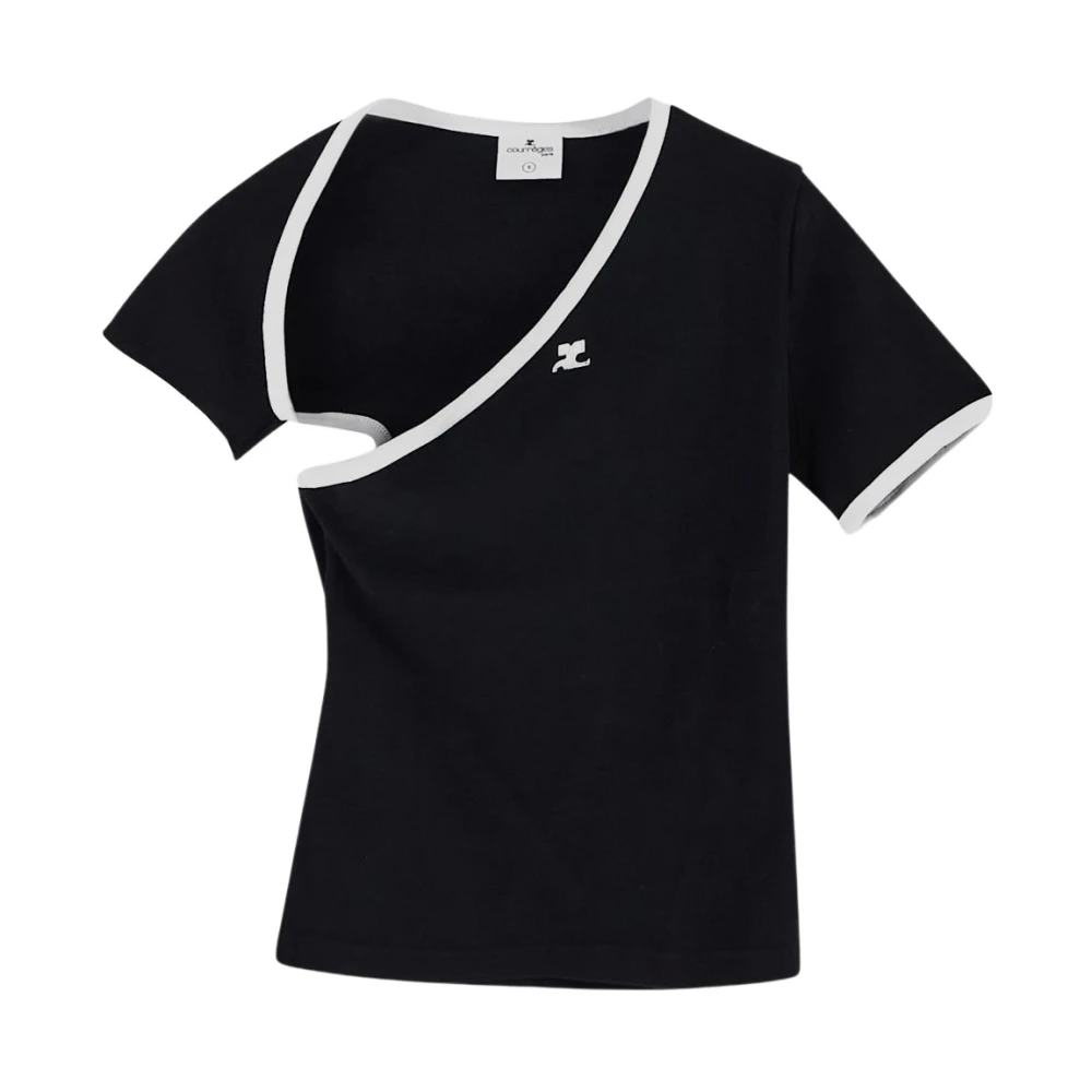 Courrèges Katoenen T-shirt Black Dames