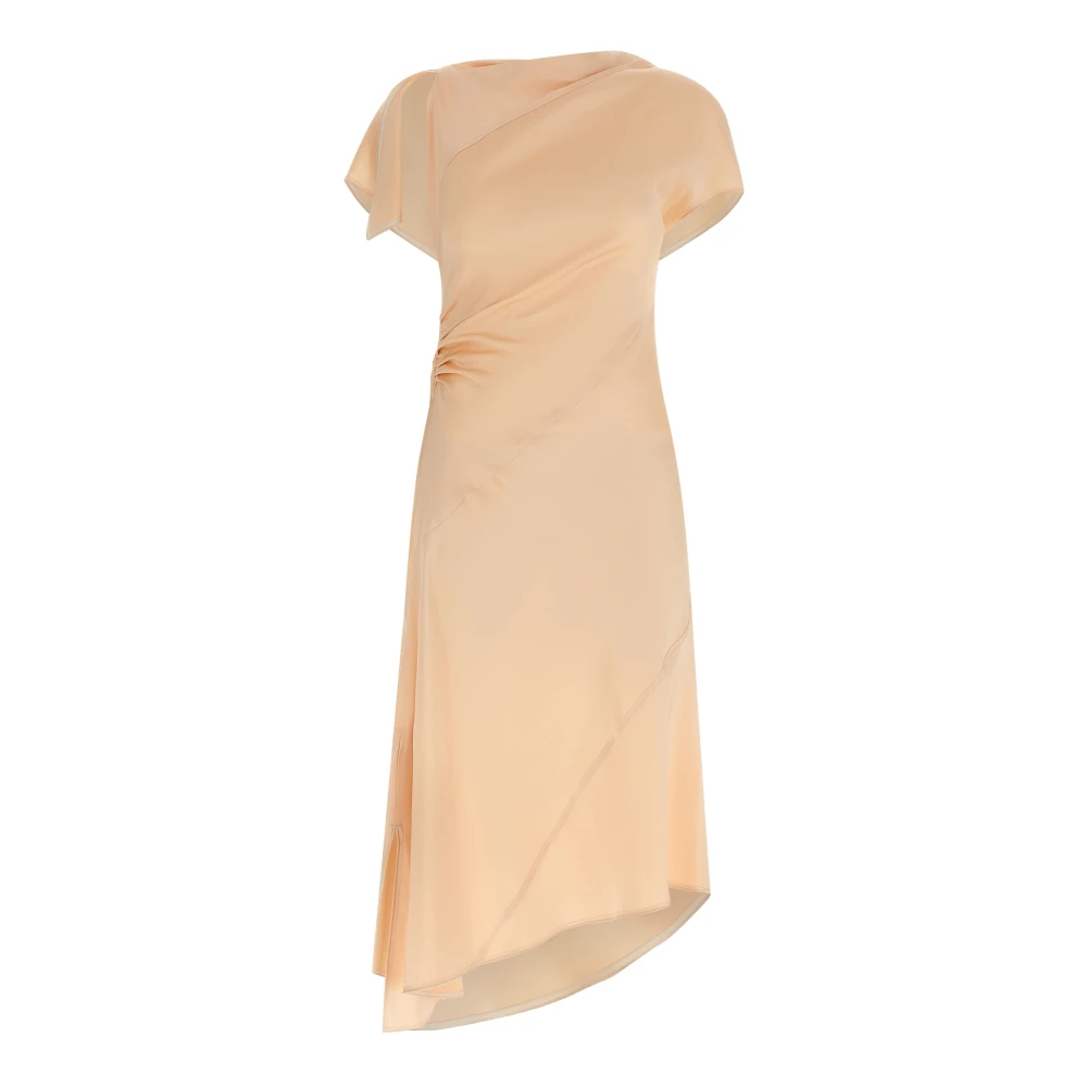 Victoria Beckham Women's Pink Asymmetric Twist Midi Dress - Midi Dresses - Xs - Dresses