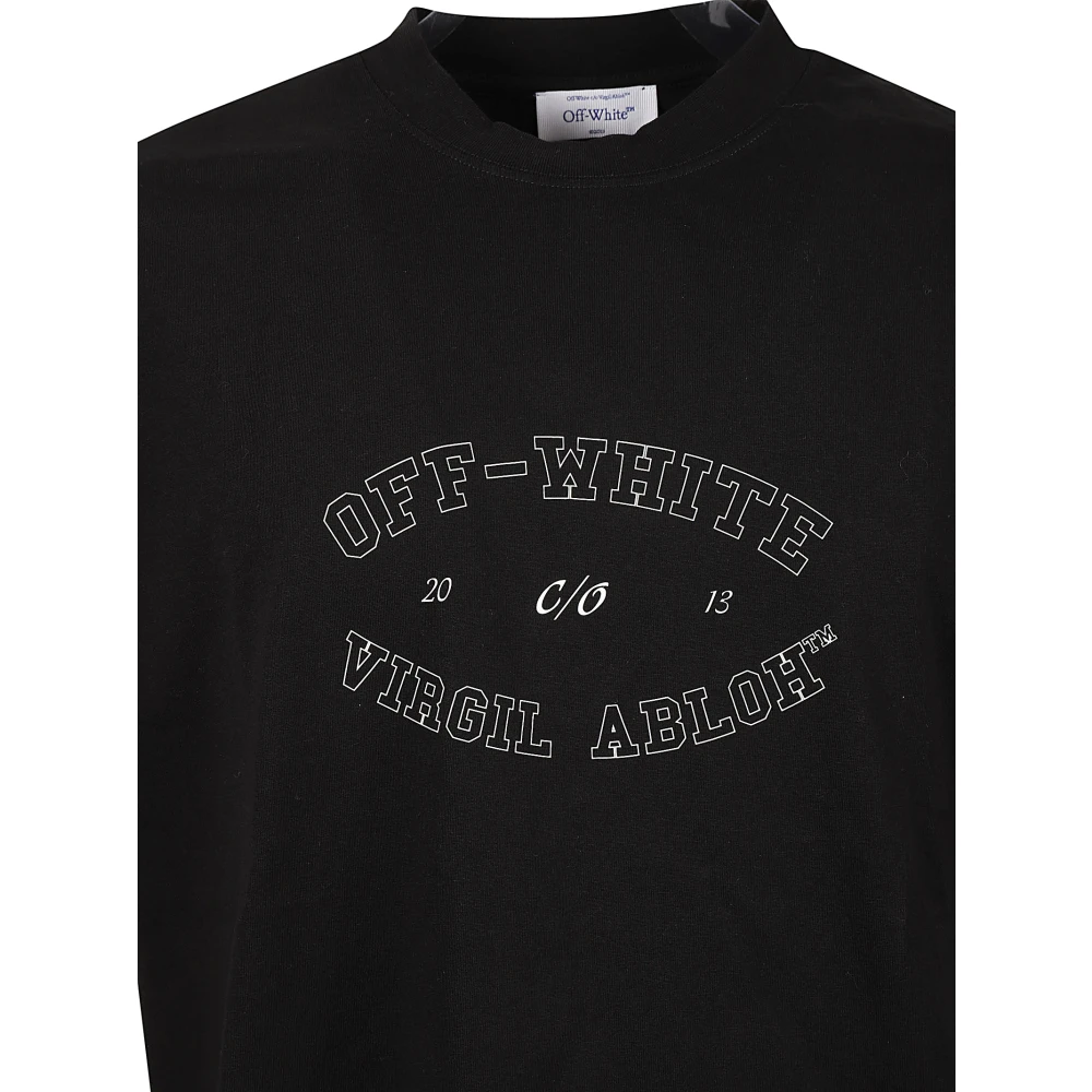 Off White Zwarte College Skate T-shirts en Polos Black Heren