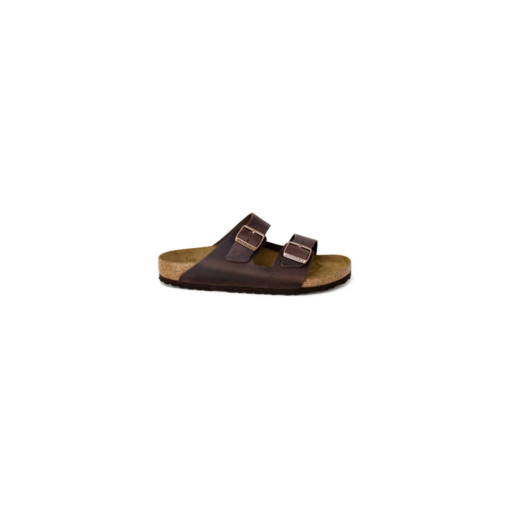 Birkenstock Lädersandal med Birko-Flor sammansättning Brown, Herr