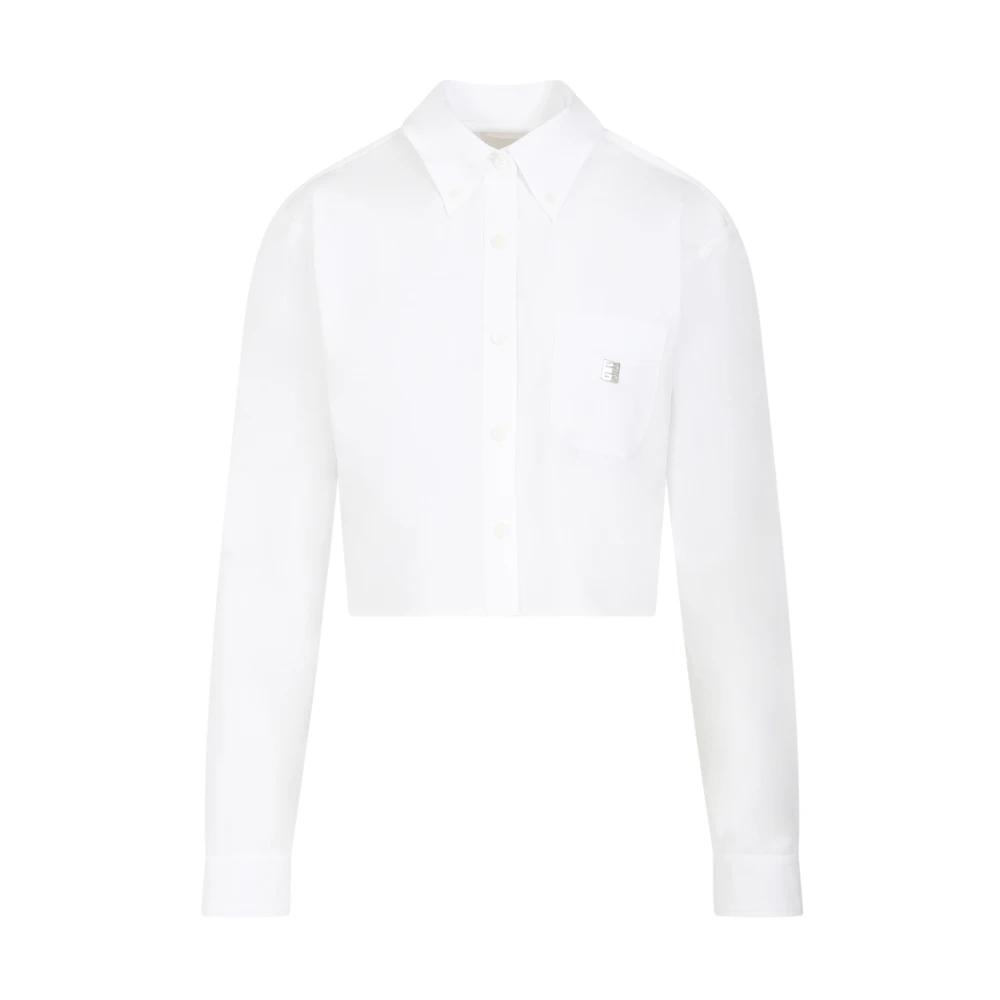 Givenchy Witte Katoenen Overhemd met 4G Logo White Dames