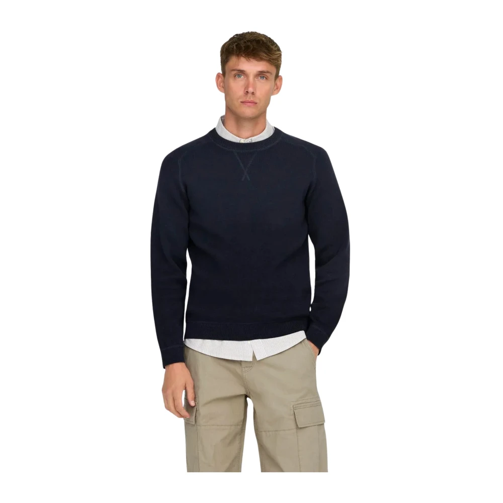 Only & Sons Heren Crew Neck Sweater Blue Heren