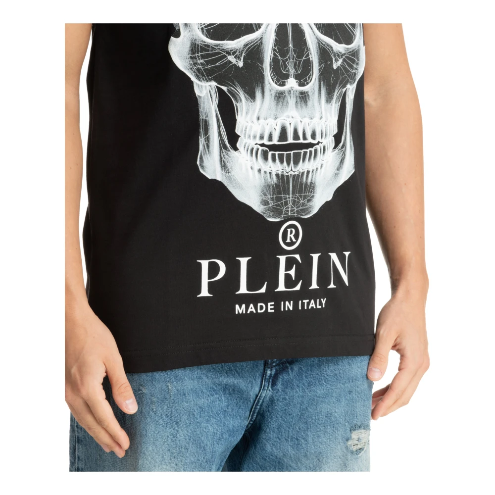 Philipp Plein Skull Patroon Logo T-shirt Black Heren