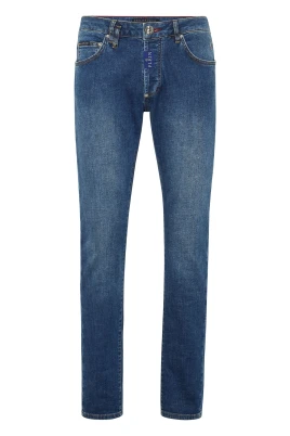 Denim Super Straight Cut Trousers Hexagon