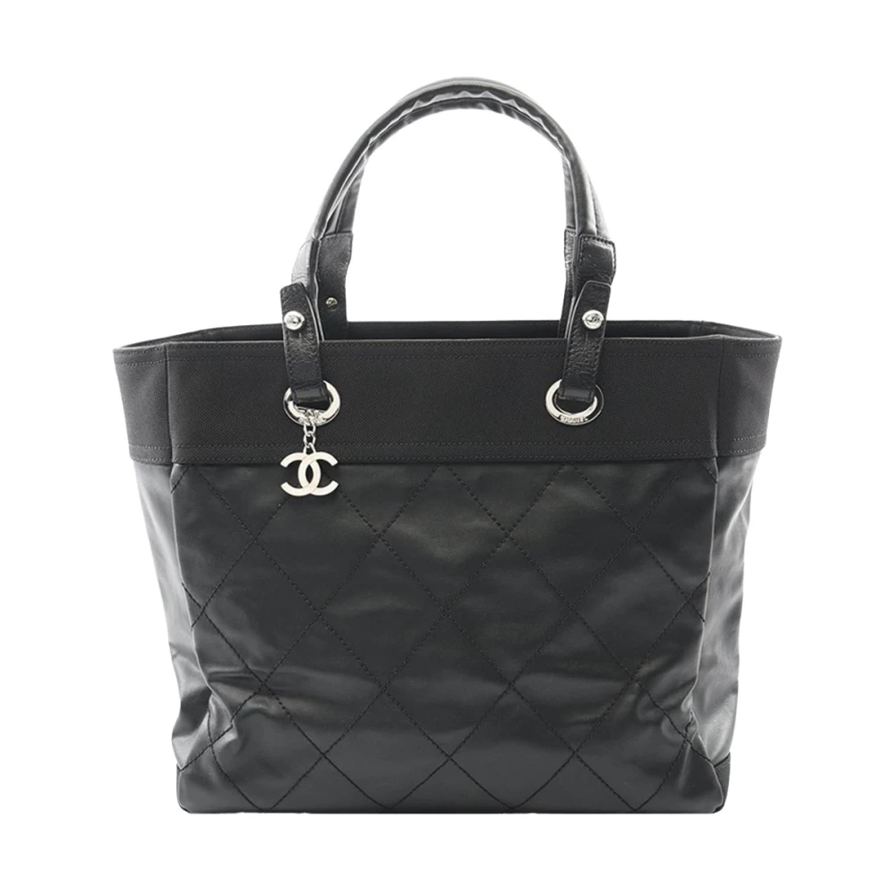 Chanel Vintage Women's Black Pre-Owned Vintage Quilted Tote Bag