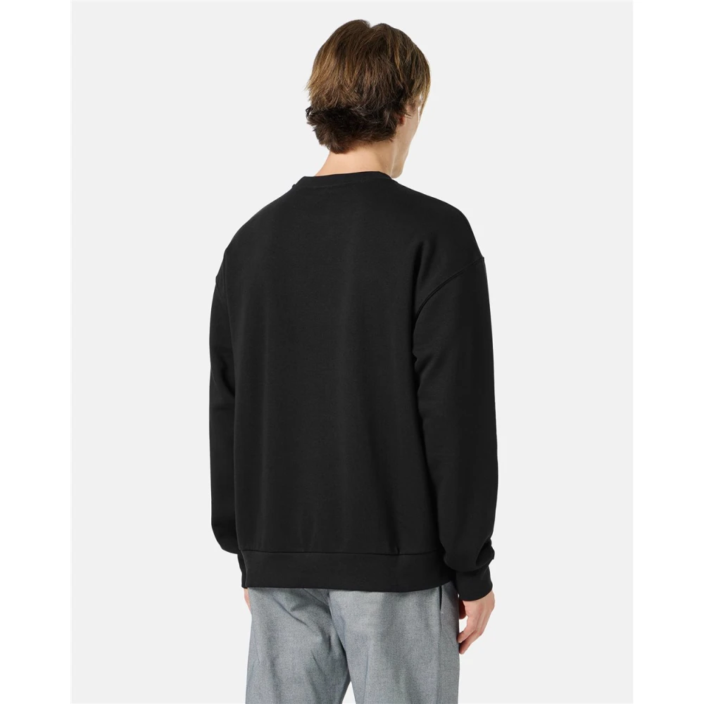 Iceberg Sweatshirt met ronde hals en logo Black Heren