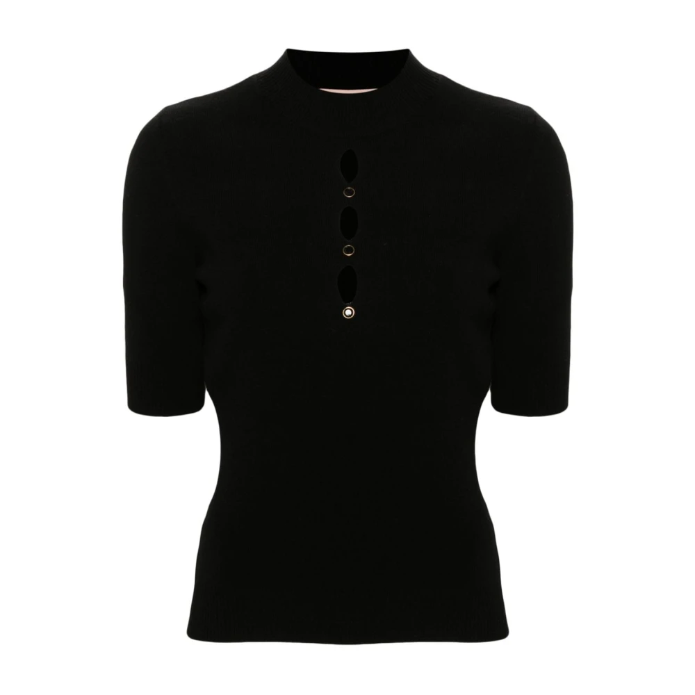 Twinset Studded High Neck Black Sweaters Black Dames