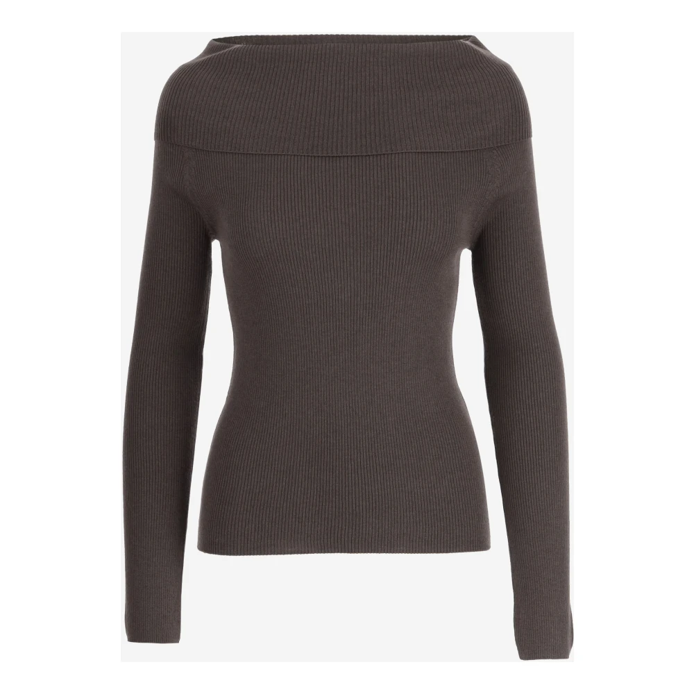 Wild Cashmere Zijden en Kasjmier Boothals Trui Brown Dames
