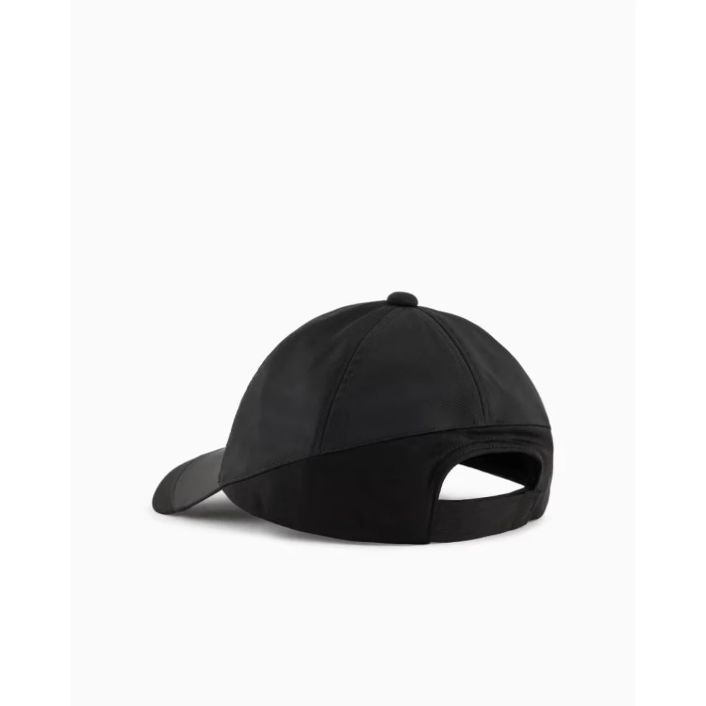 Armani Exchange Katoenen Twill Zonneklep met Voorlogo Black Heren
