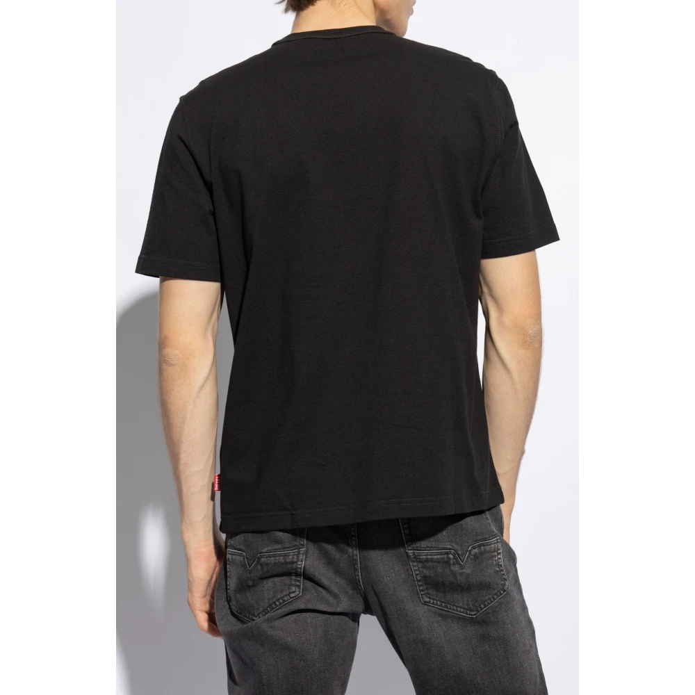 Diesel T-shirt met T-Adjust-Q6 logo Black Heren