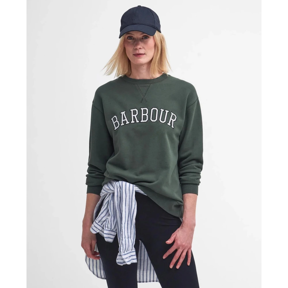 Barbour Northumberland Sweatshirt Green Dames