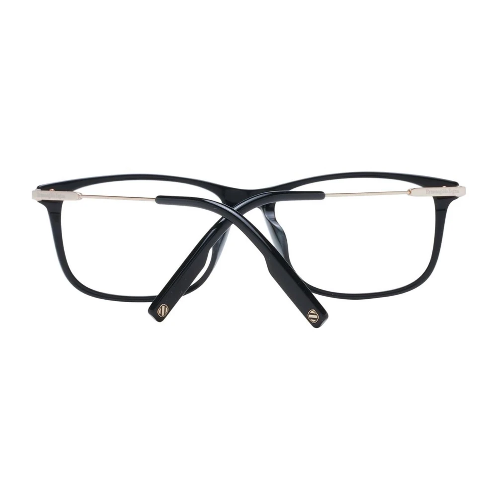 Ermenegildo Zegna Klassieke Rechthoekige Zwarte Optische Monturen Black Heren