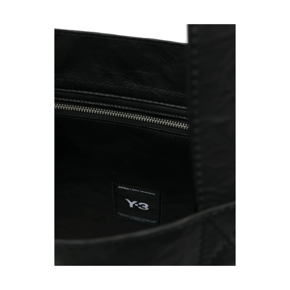 Y-3 Zwarte Open Top Tote Tas Black Dames