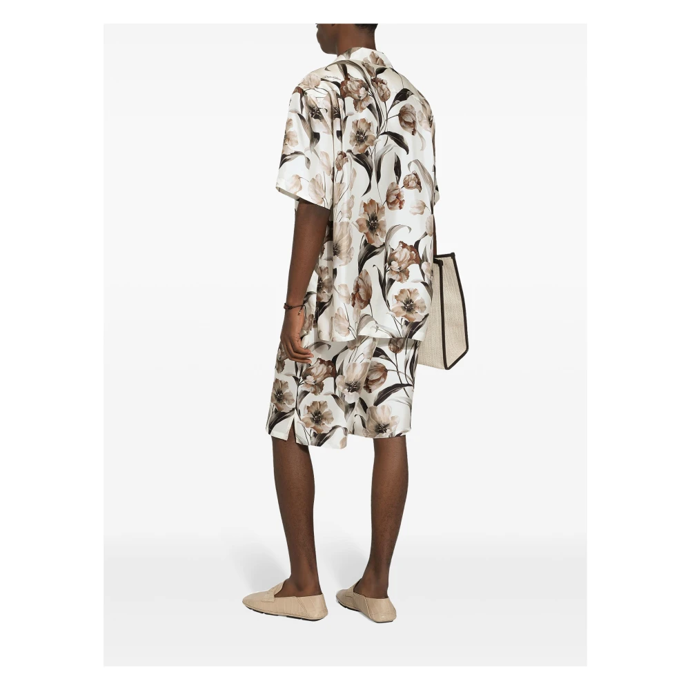 Dolce & Gabbana Bloemen Zijden Hawaiiaans Overhemd Multicolor Heren