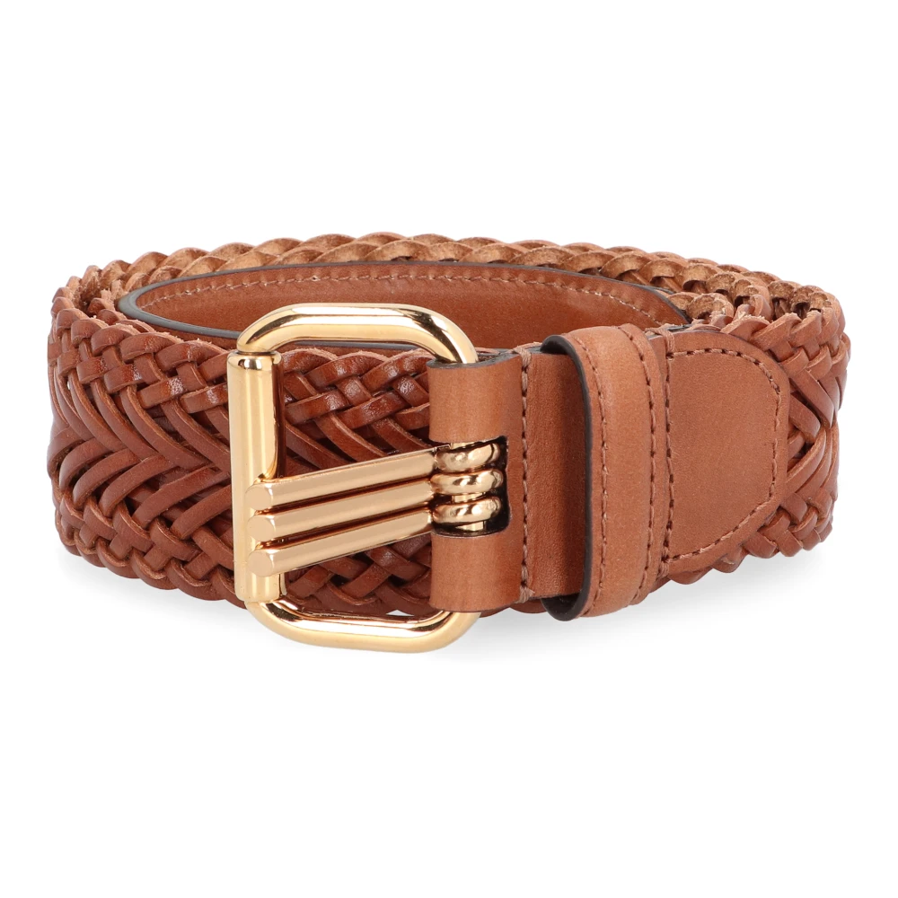 ETRO Intrecciato Leren Riem Brown Dames