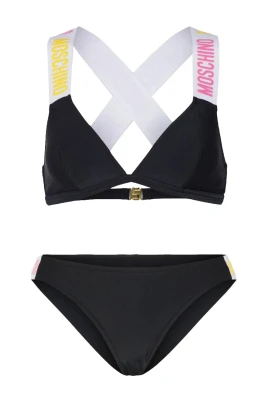Tvådelad svart baddräkt bikini