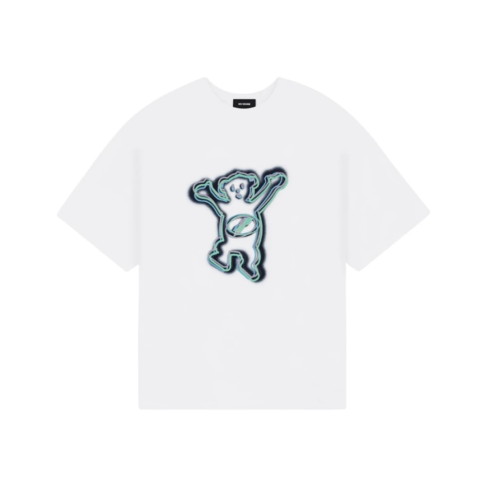 We11Done Teddybeer Print Wit T-shirt White Heren