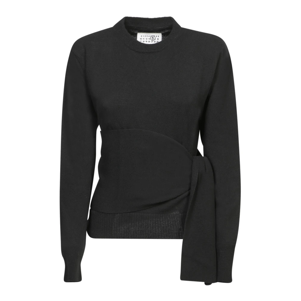 Mm6 Maison Margiela Women's Black Round-Neck Knitwear