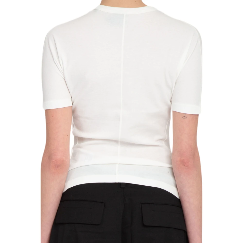 Y-3 Off White Aansluitend T-shirt met Korte Mouwen White Dames