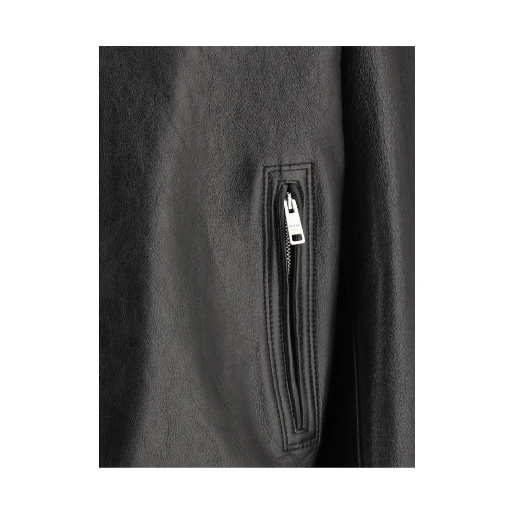 Prada Urban Biker Leren Jas Black Dames