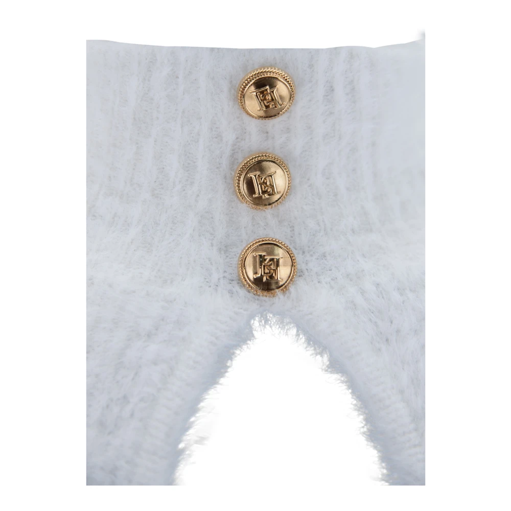 Elisabetta Franchi Korte jurk met hoge hals White Dames