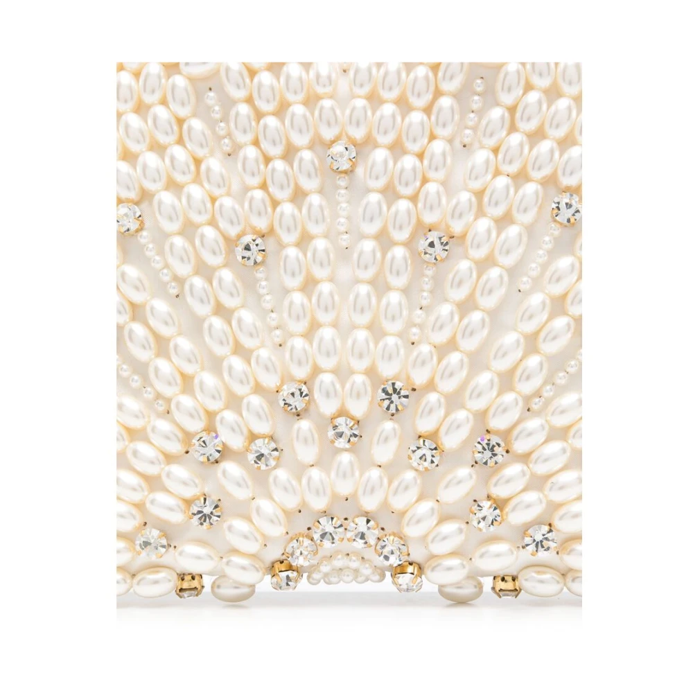 Vanina Witte Faux-Parel Versierde Magnetische Tas White Dames