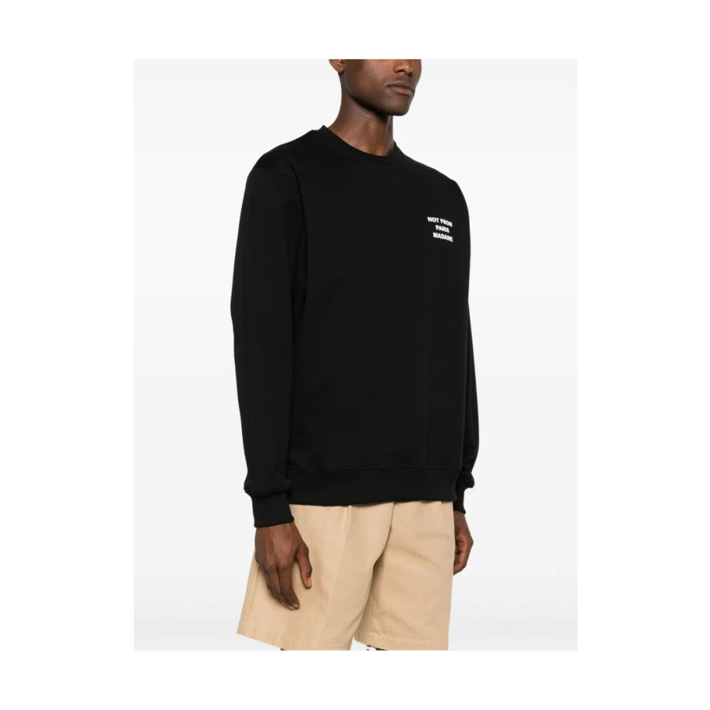 Drole de Monsieur Zwarte Katoenen Crew Neck Sweatshirt Black Heren