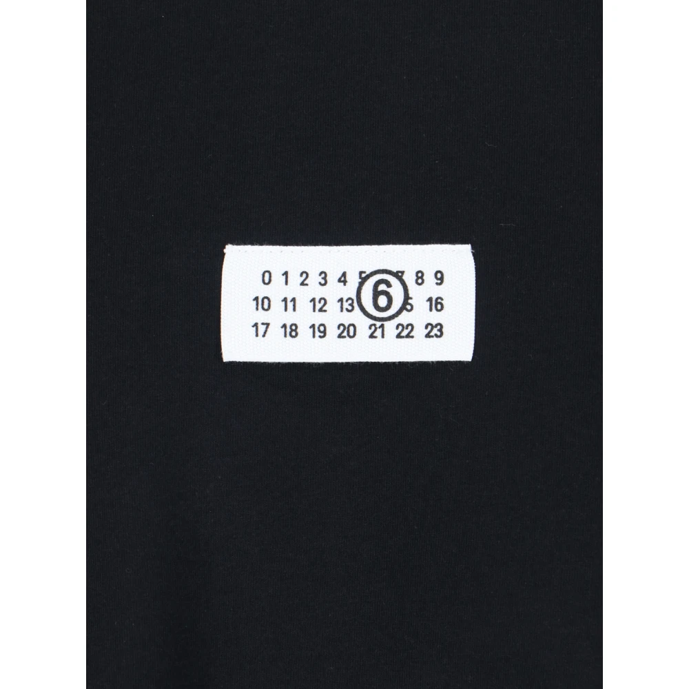 MM6 Maison Margiela Zwarte katoenen T-shirt met logoprint Black Heren