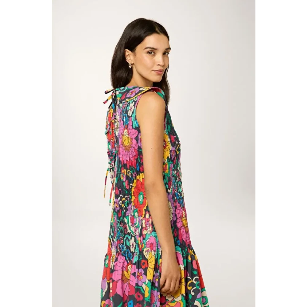 Manoush 70s Bloemen Midi Jurk Multicolor Dames