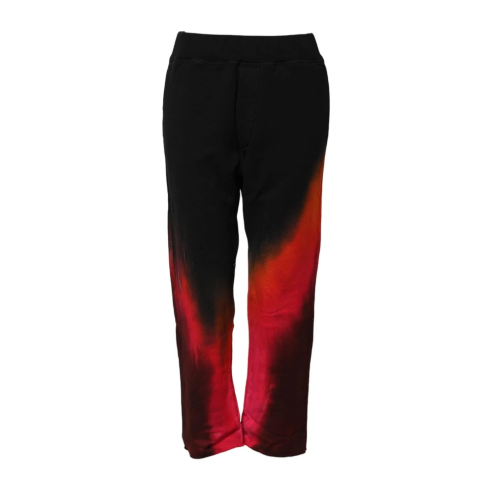 Dsquared2 Women's Black Straight Trousers, Xs, Logo Detail Cotton Jogger Trousers