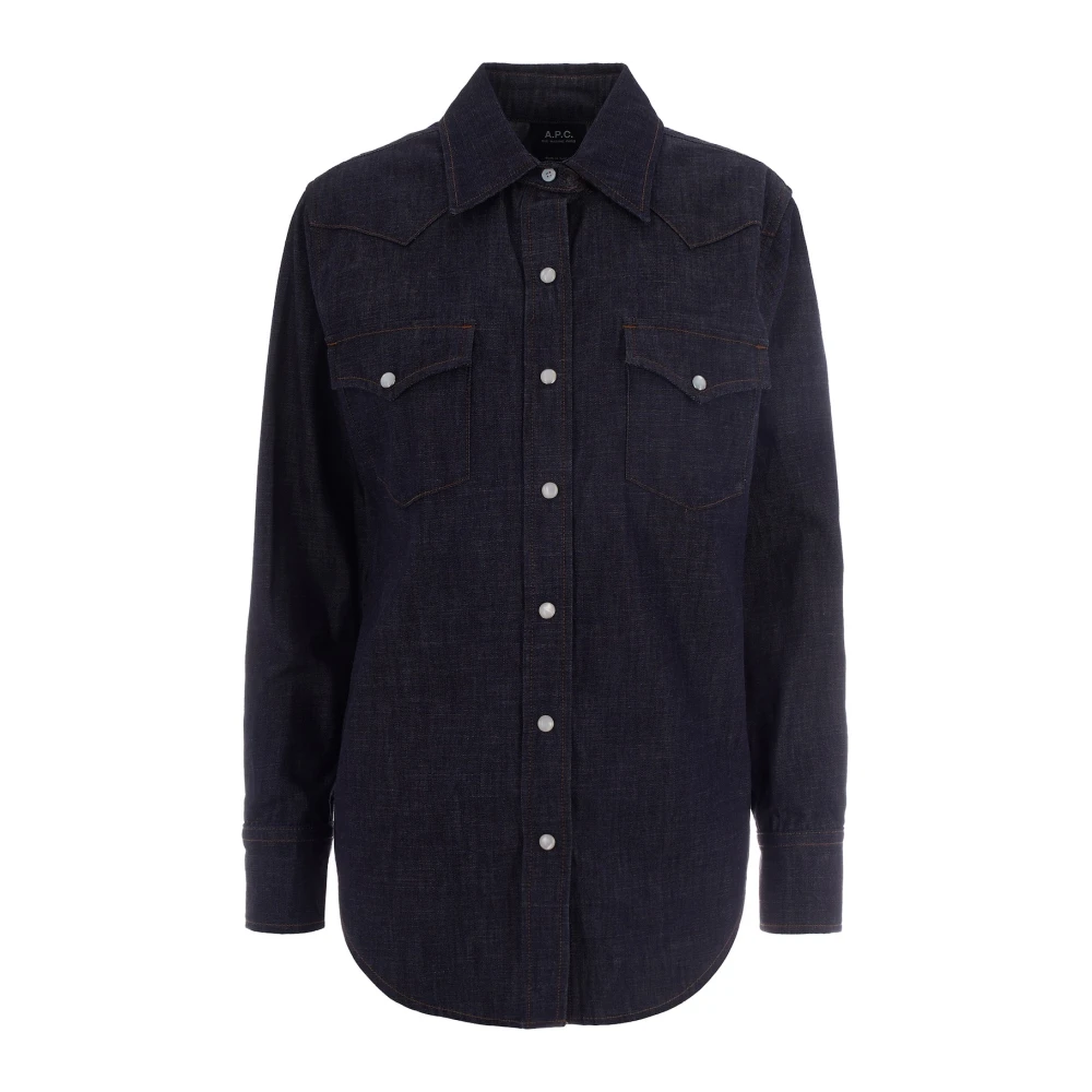 A.p.c. Women's Blue Shirts, S, Shirts